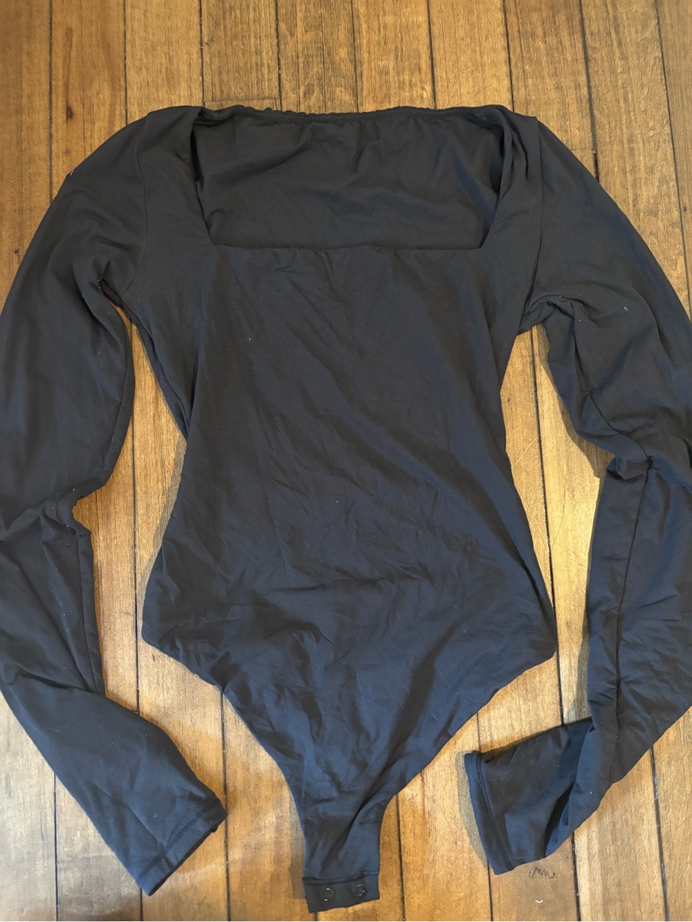 Skims Black Long-Sleeve Men's Bodysuit Shirt
